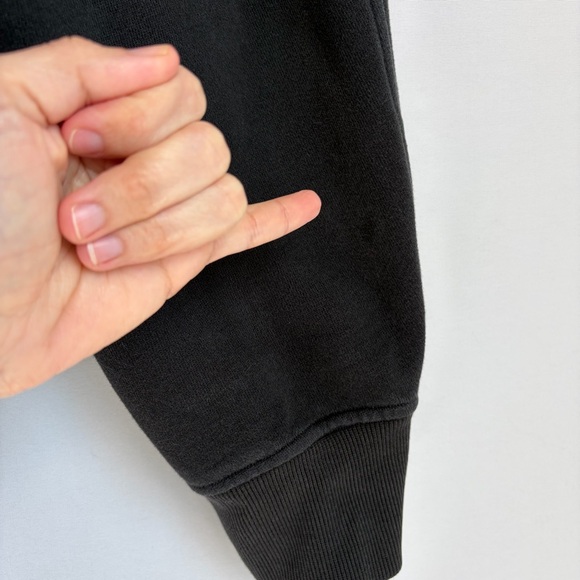 Lululemon Scuba Oversized Funnel Neck Half Zip Crop Sweatshirt Sz M/L Black READ - Picture 10 of 16